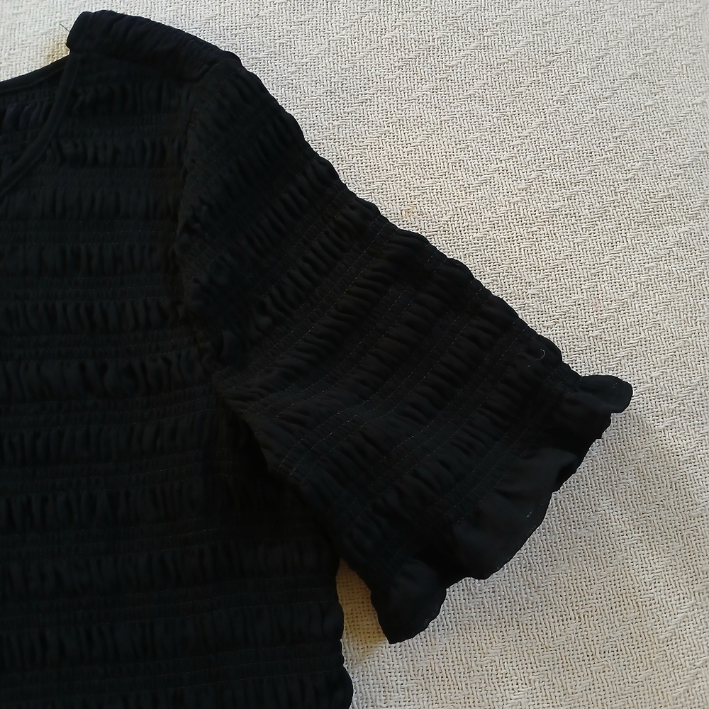 torrid ♡ peplum chiffon smocked top 10 black whimsygoth - Picture 3 of 9